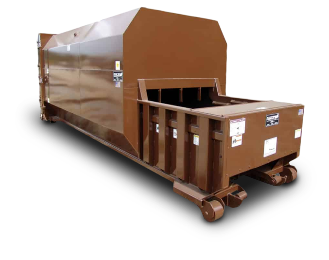 light brown compactor garbage truck