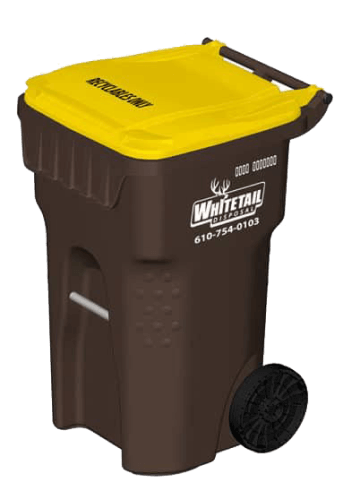 brown garbage can